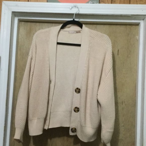 Esqualo Knit cardigan size medium large buttons excellent used condition cream - Picture 1 of 5